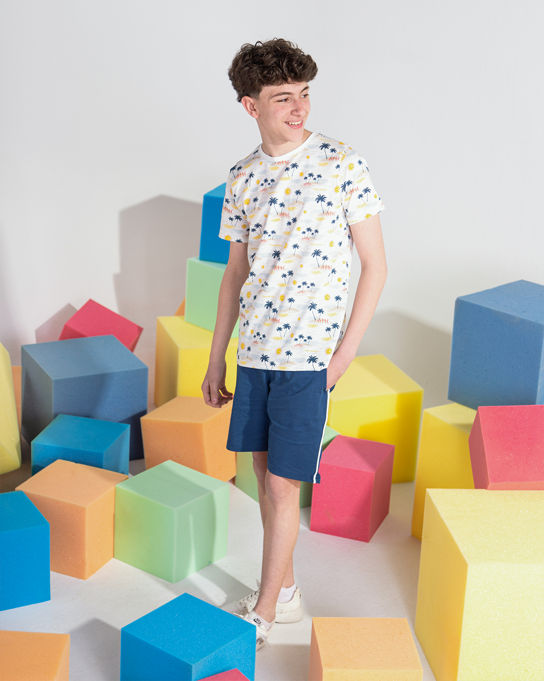 Boys' pajamas, printed T-shirt