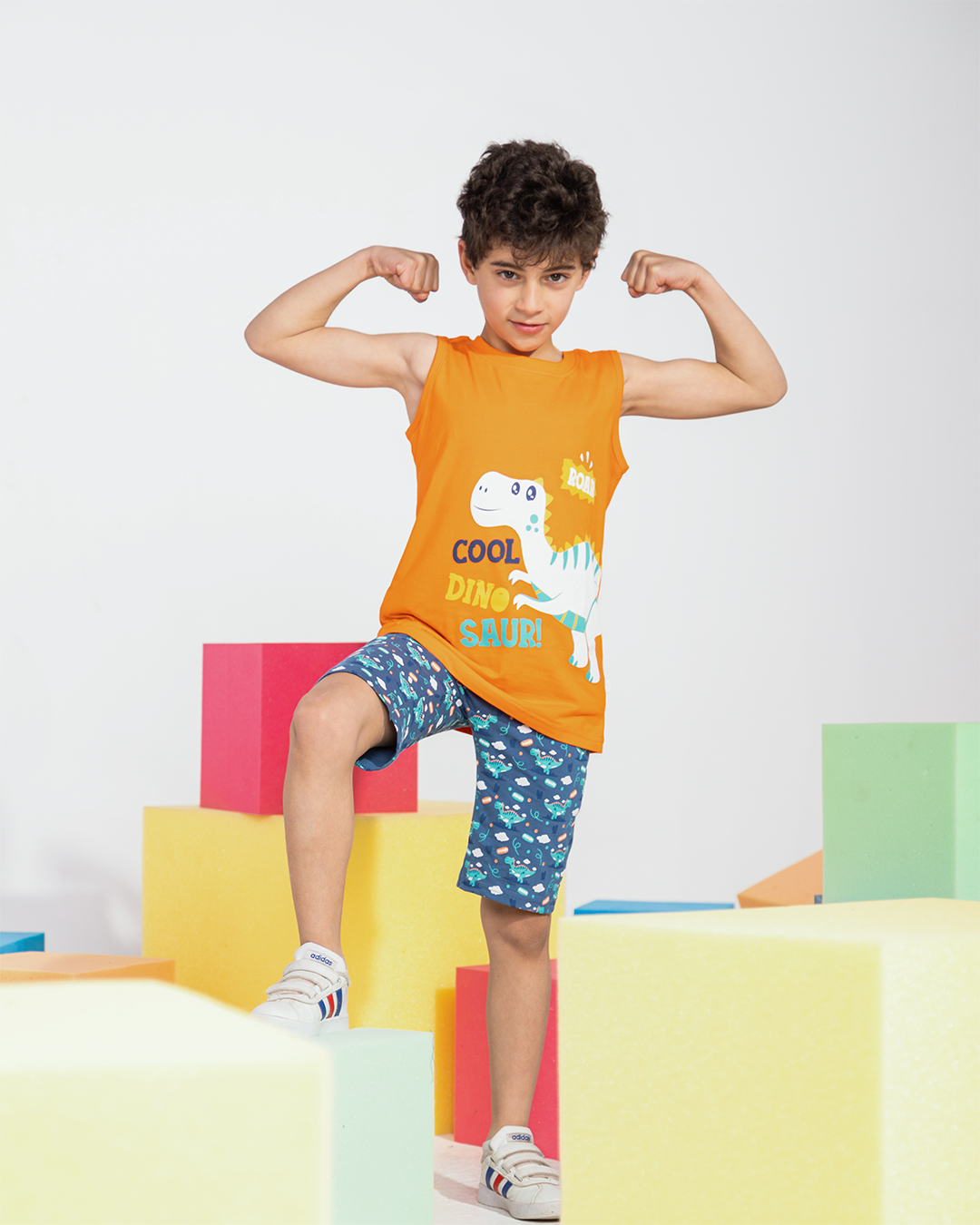 COOl DINO Children's pajamas, boys shorts, printed with dinosaurs