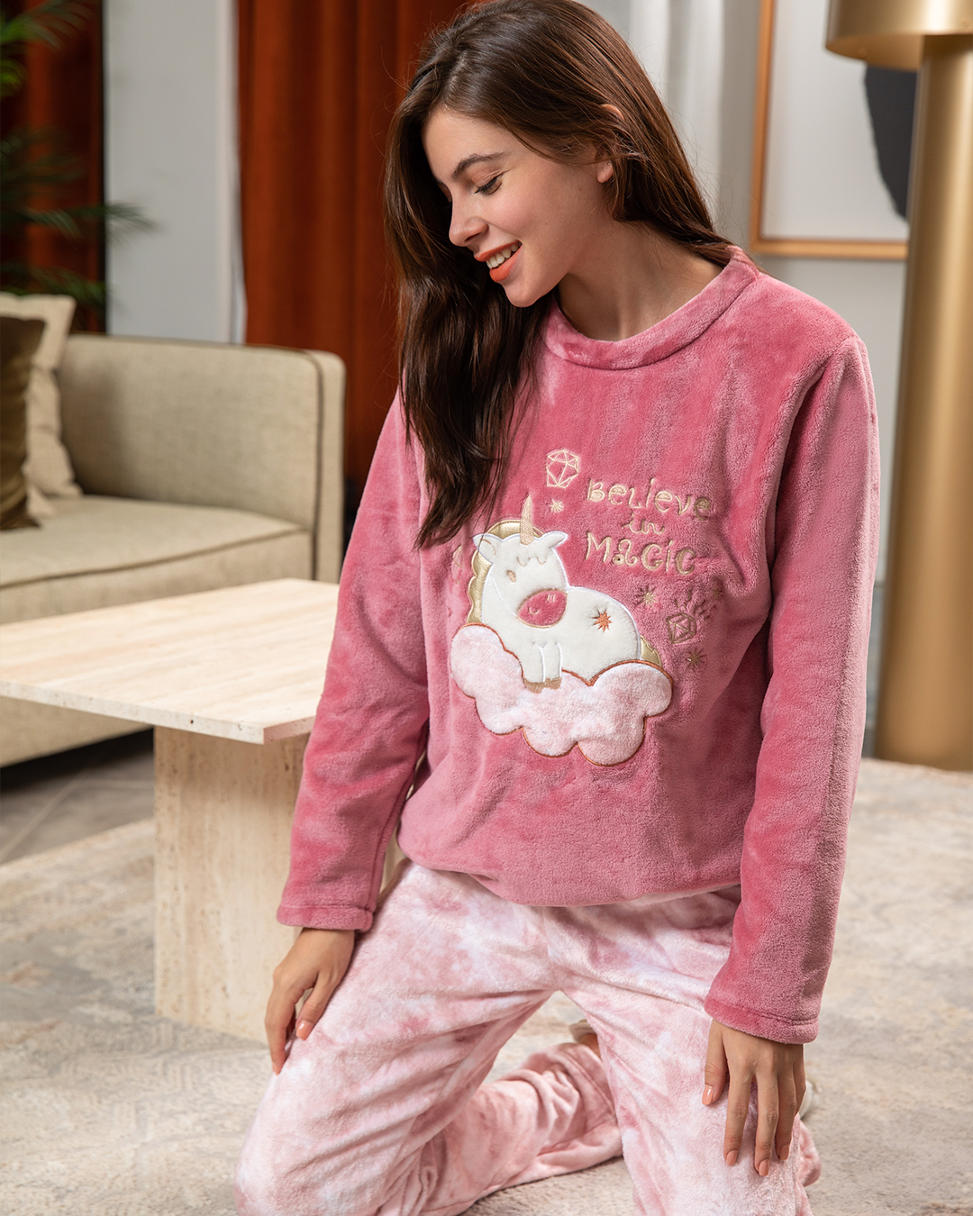 Polar women's pajamas with embroidered unicorn