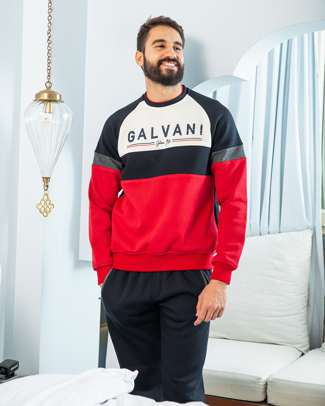 Galvani men's pajamas, rhubarb print