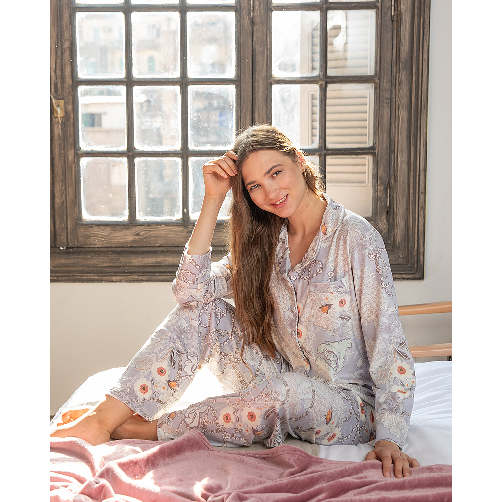 Pajamas for women, classic, plush, wooded