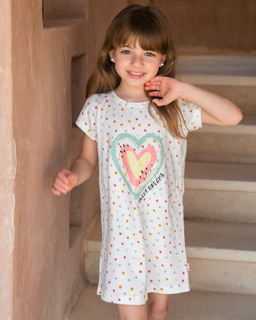 Sweet Dreams Girls' Dotted Nightshirt