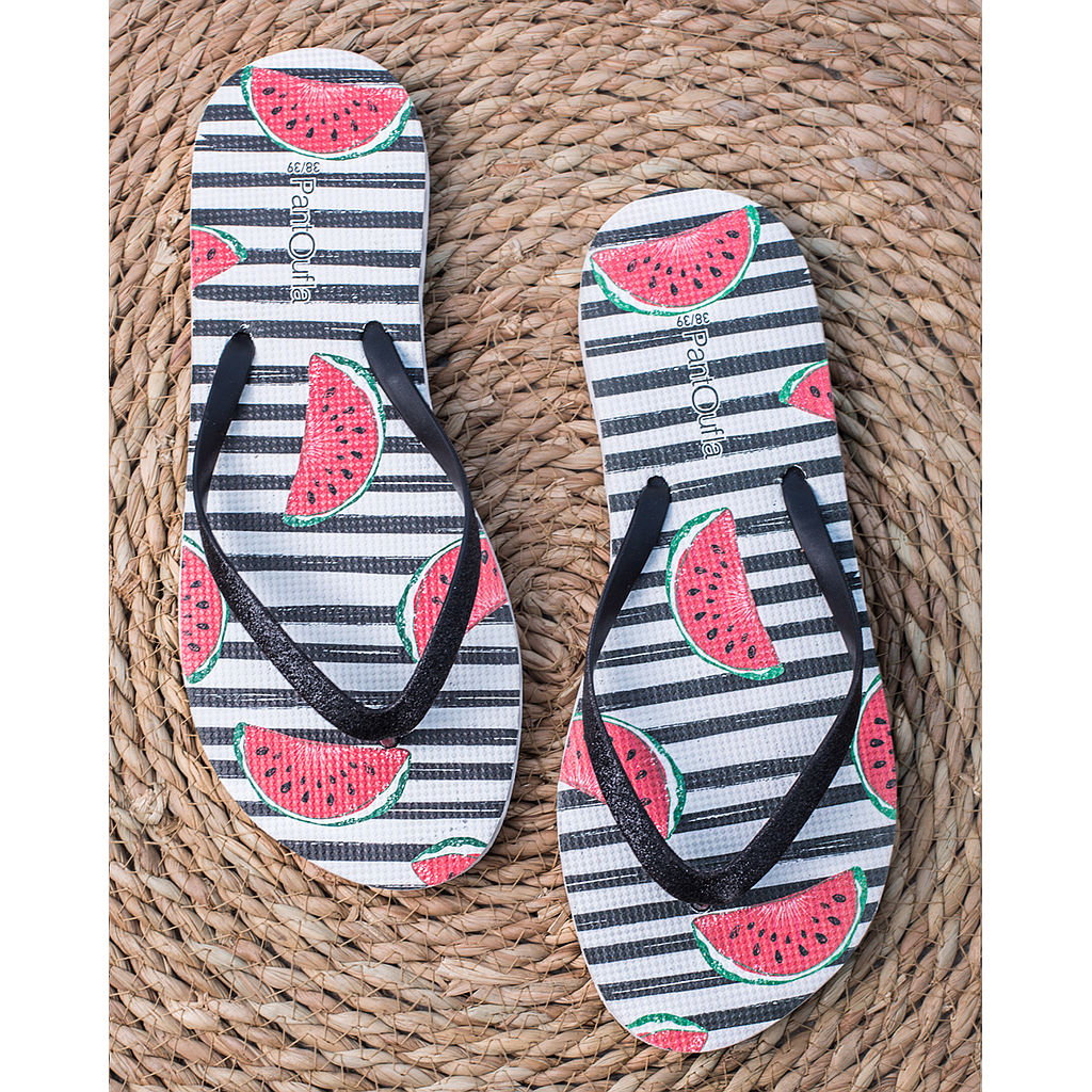 Watermelon printed women's slippers