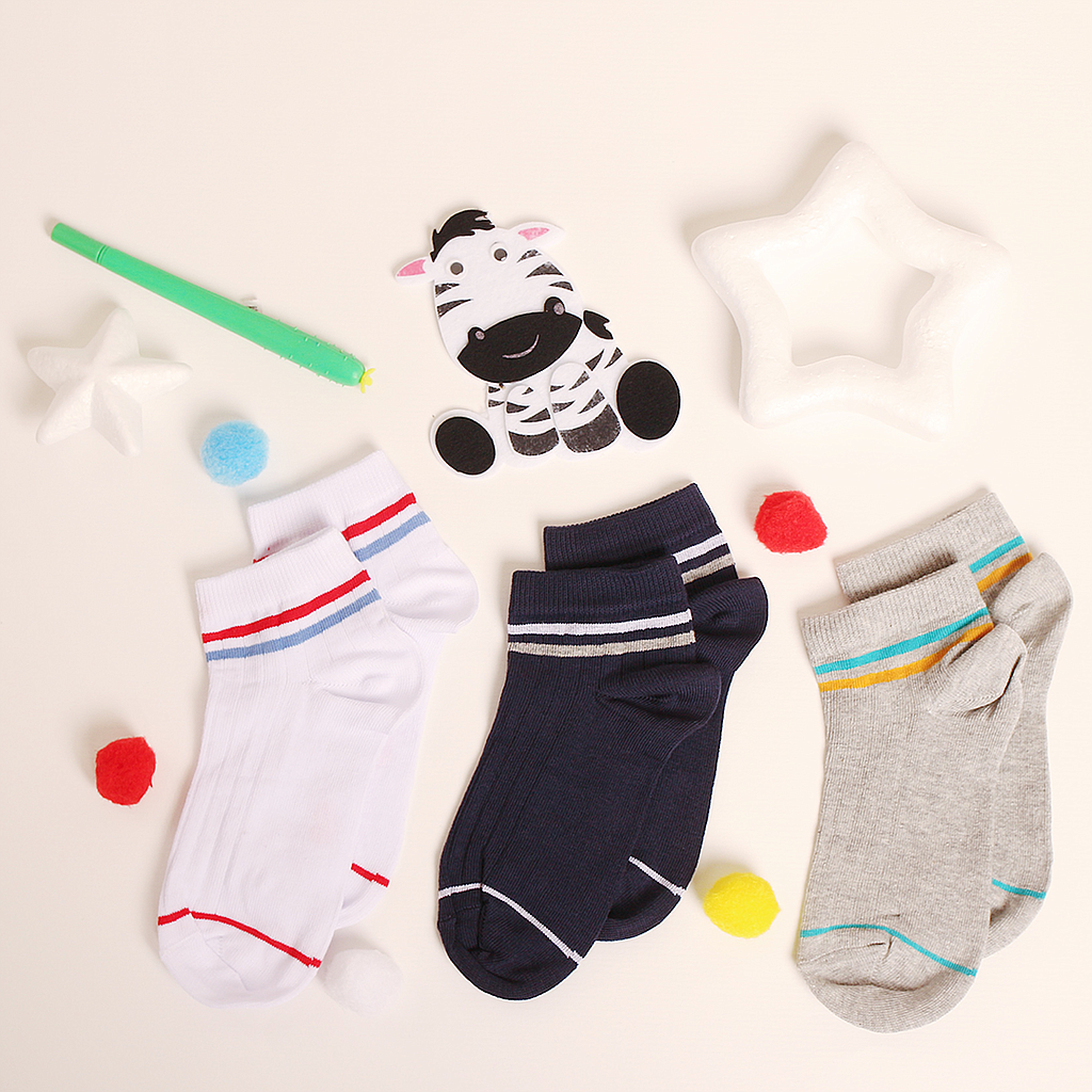 Baby Socks Half Socket Lycra Pack 3