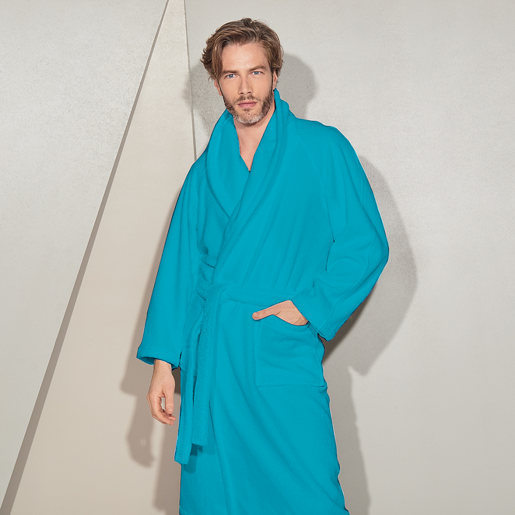 Plain cotton bathrobe