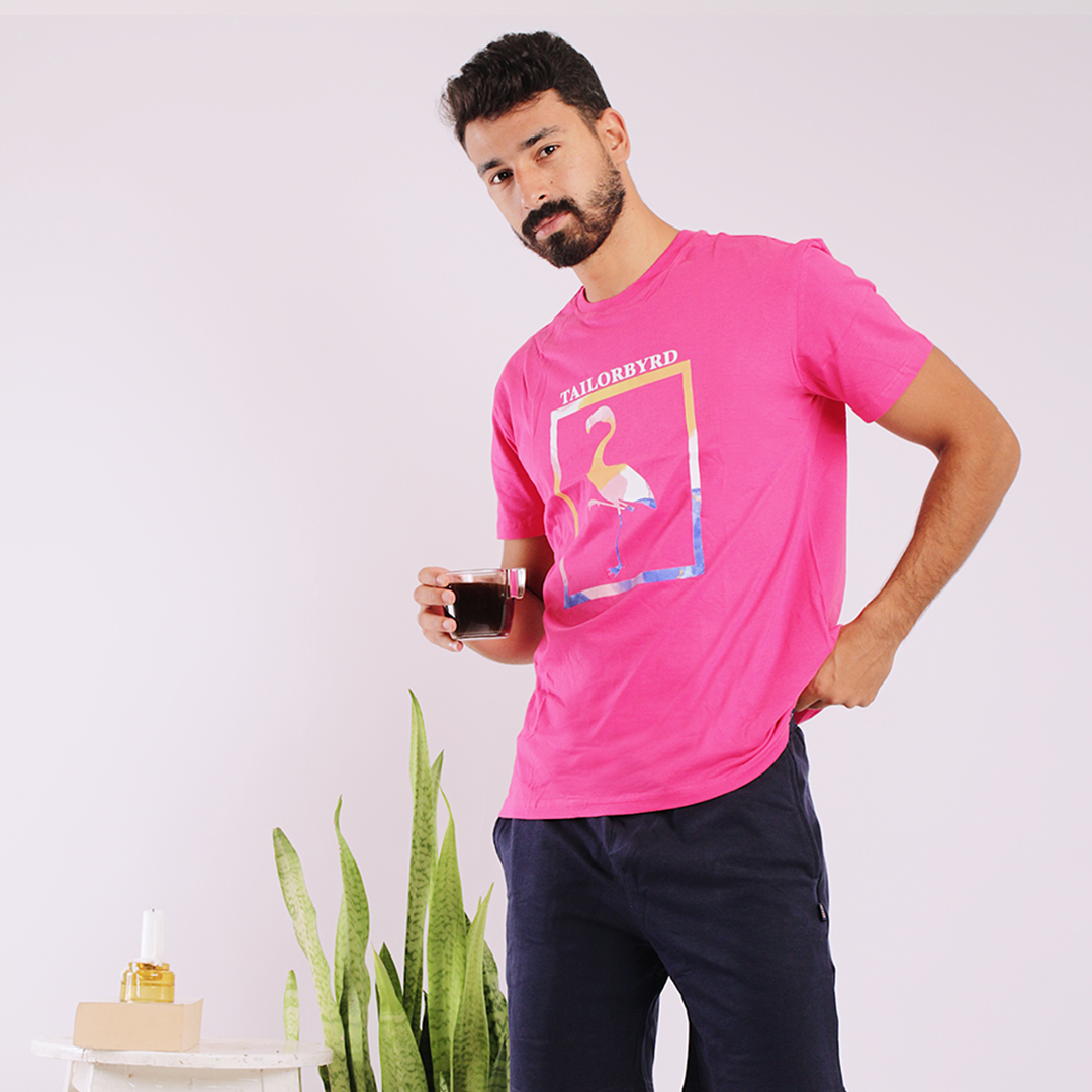 Square flamingo T-shirt
