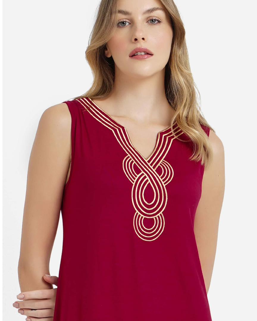 Women's nightgown, short cut neck