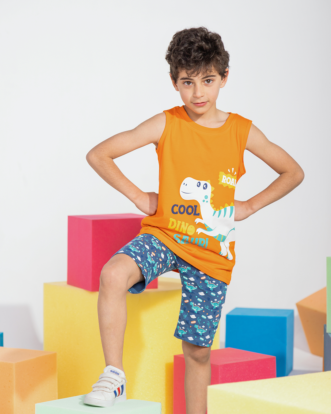 COOl DINO Children's pajamas, boys shorts, printed with dinosaurs