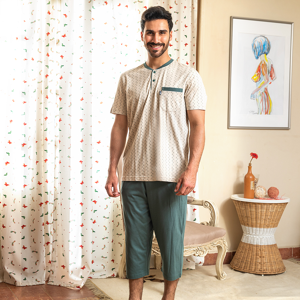 Pentacore pajamas with buttons and a pocket on the chest