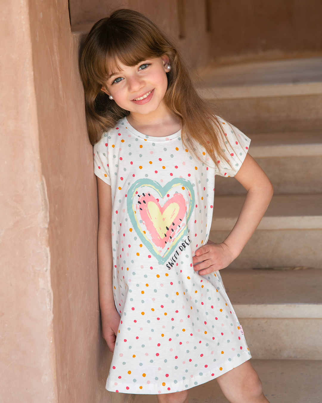 Sweet Dreams Girls' Dotted Nightshirt