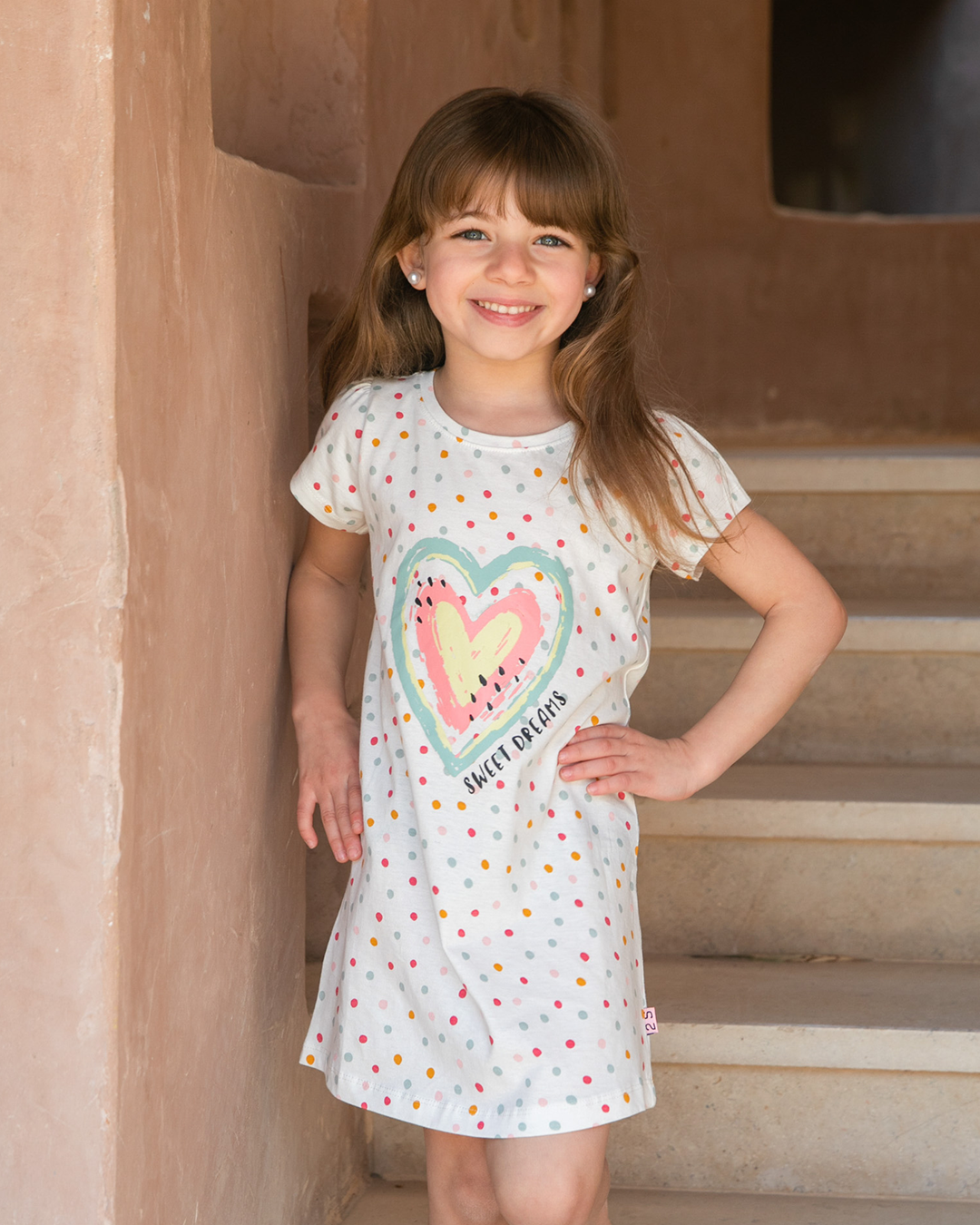 Sweet Dreams Girls' Dotted Nightshirt