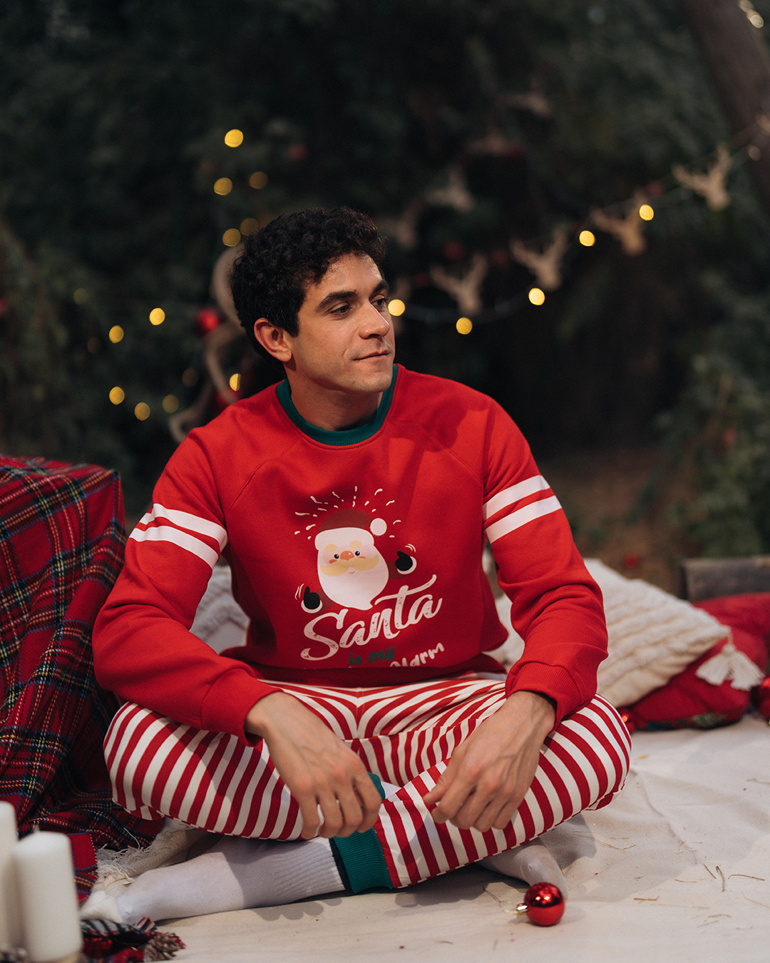 Santa is my holiday alarm Men's Christmas Pajamas
